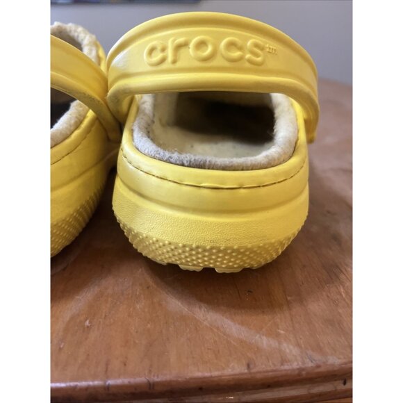 Crocs Classic Lined Clogs Unisex Size M6 W8 Yellow Sandals Comfy Festival - Picture 8 of 16